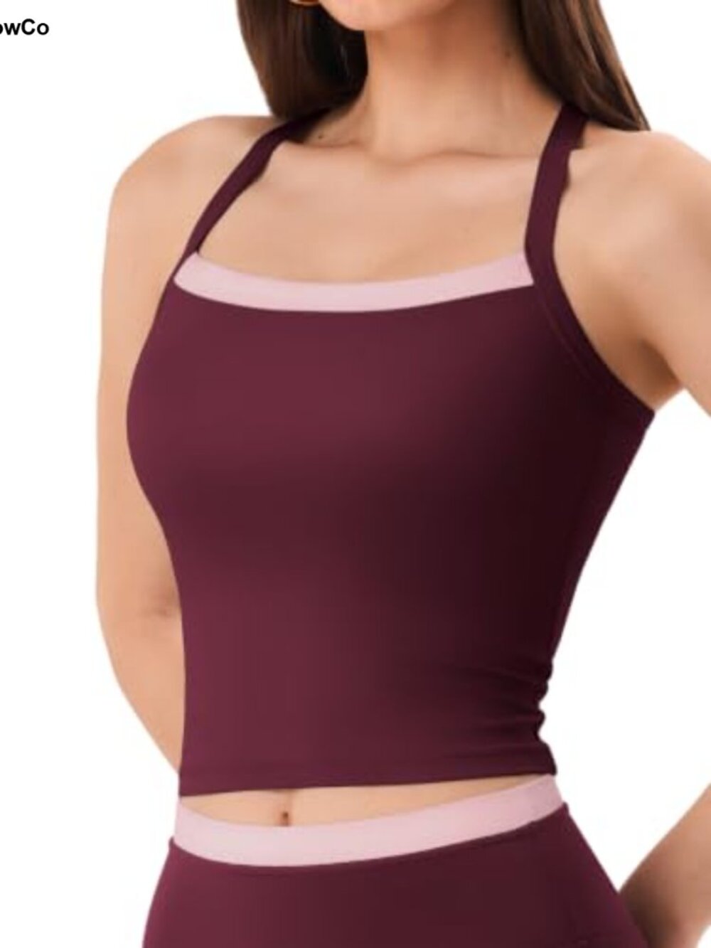 Women Workout Tank Top with Pads Longline Sports Bra Criss Cross Back